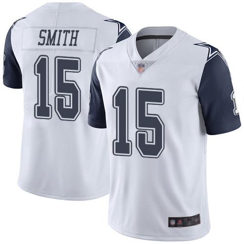 Men Dallas Cowboys Limited White Devin Smith 15 Rush Vapor Untouchable NFL Jersey